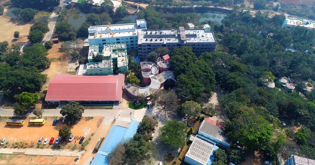 Aerial view of Prashanti Kutiram campus