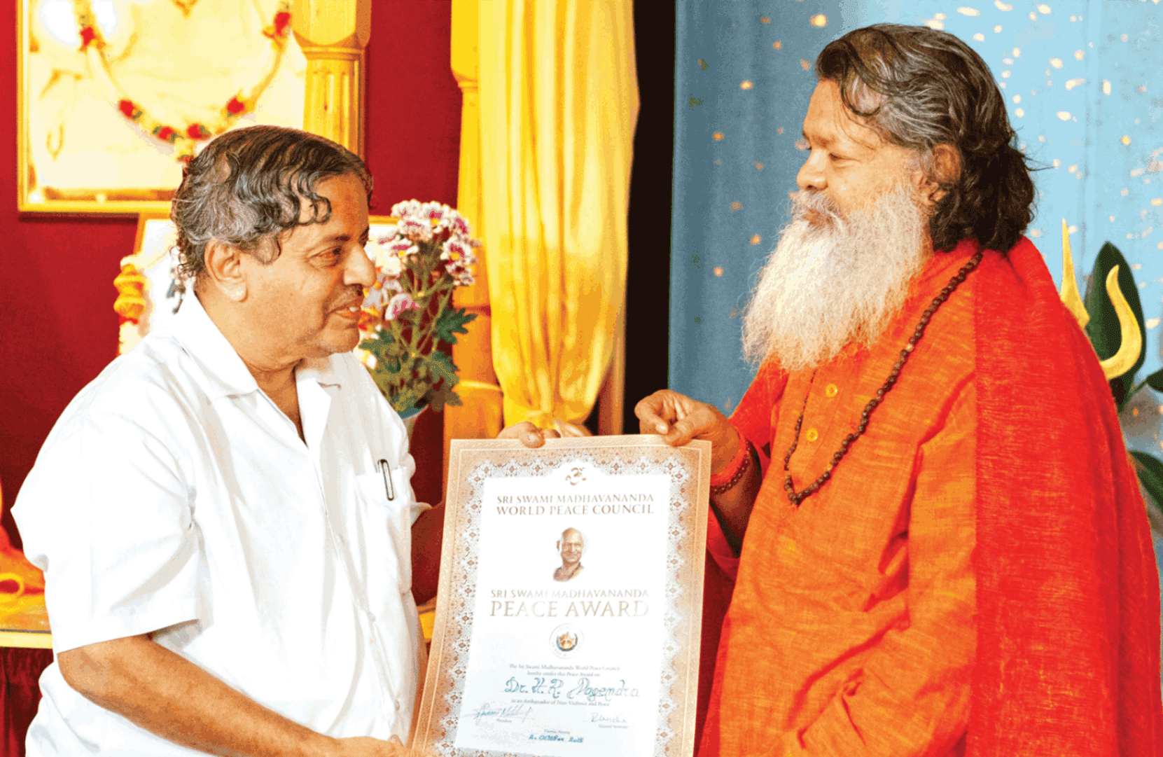 2015 – Global Peace Award to Dr. H R Nagendra by World Peace Council